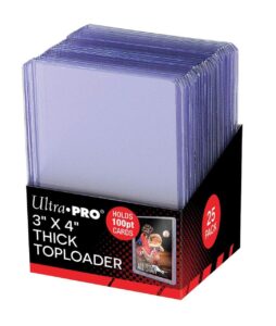 ultra pro 100pt 3x4 thick top loader - 25 count qty