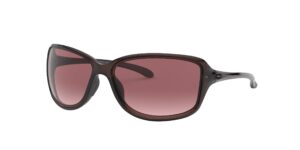 oakley women's 0oo9301 cohort rectangular sunglasses, polished black/prizm grey gradient polarized, 62 mm