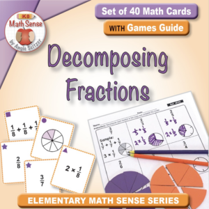 decomposing fractions: 40 math cards with games guide 4f25