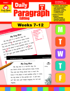 daily paragraph editing, grade 2, weeks 7-12