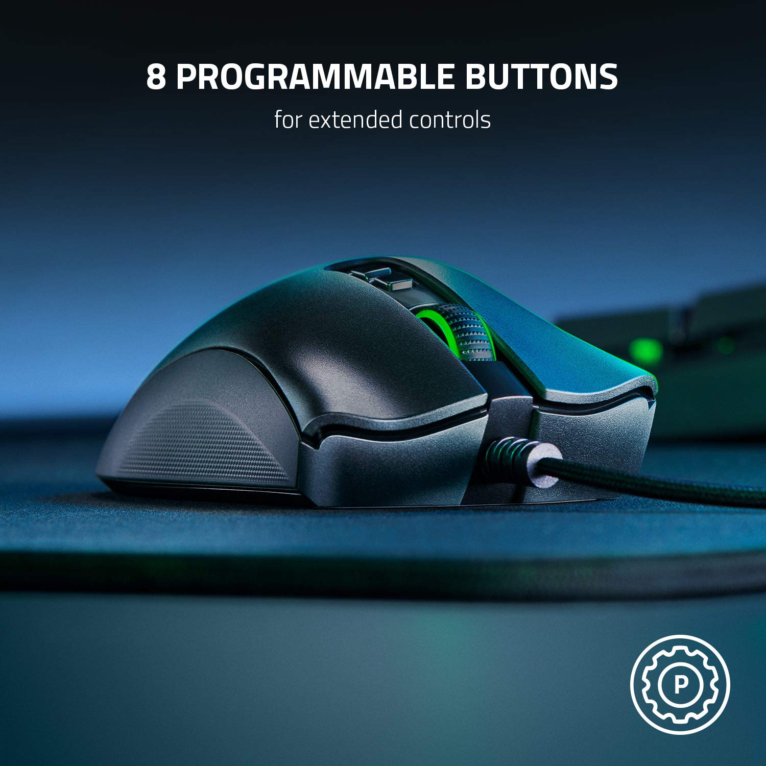 Razer DeathAdder v2 Ergonomic Wired Gaming Mouse Chroma RGB Lighting Programmable (Renewed)