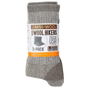 omni-wool merino wool medium hiker (3-pack) (navy, charcoal, taupe, medium)