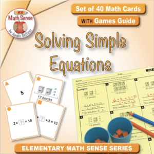 solving simple equations: 40 math cards with games guide 4a13