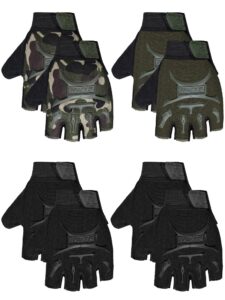 satinior 4 pairs kids cycling gloves half finger bike gloves non-slip mitten outdoor sports roller skating gloves for boys and girls