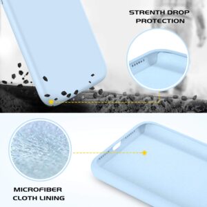 DOMAVER iPhone 11 Case Silicone iPhone 11 Phone Cases Women Men Gel Rubber Microfiber Lining Cushion Texture Cover Shockproof Protective, Light Blue