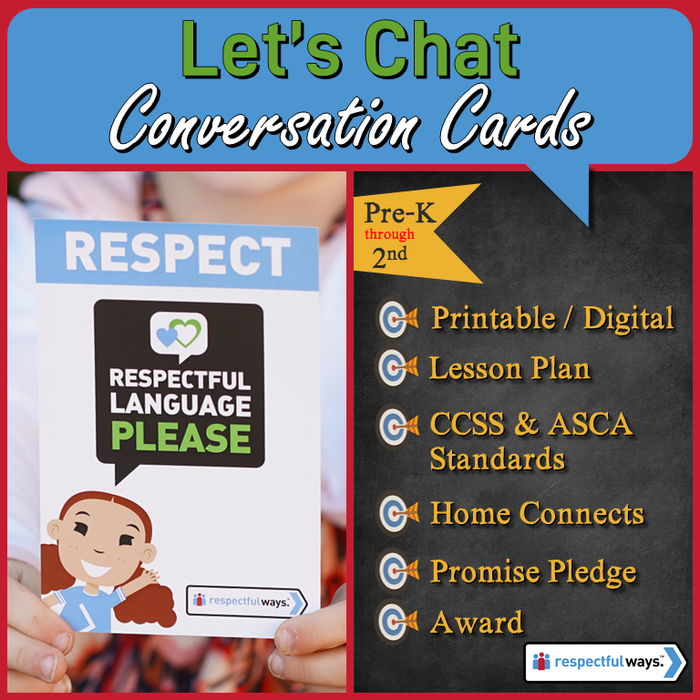 Social Emotional Learning | Distance Learning | Respect | Respectful Language Please Conversation Cards | Elementary School