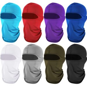 satinior 8 pieces ski mask cover full face mask uv protection summer ice silk balaclava neck gaiter women men outdoor sport(classic colors)