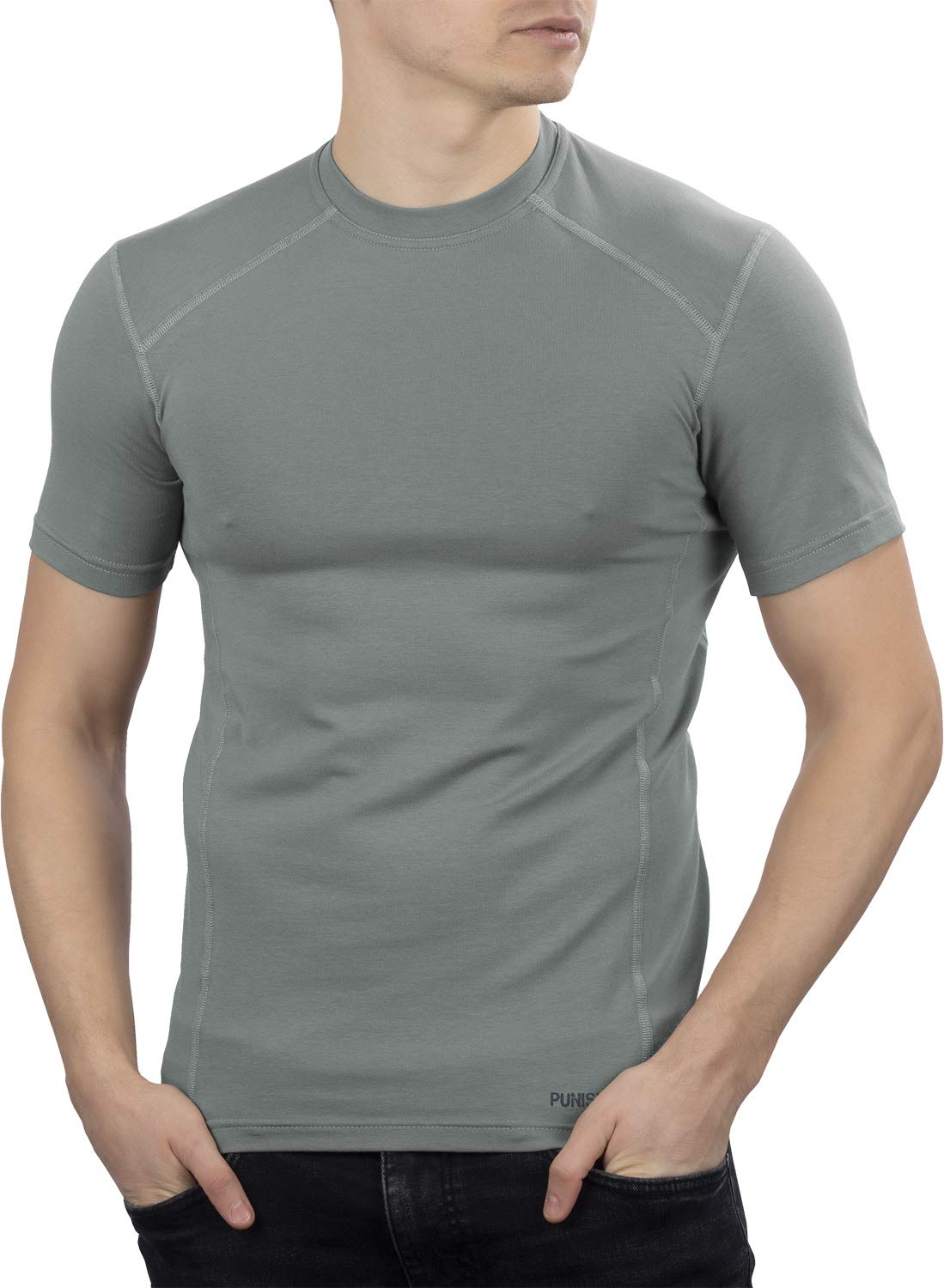 281Z Military Stretch Cotton Underwear T-Shirt for Tactical Hiking and Outdoor (Foliage Green, Large)