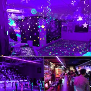 JUNWEN BlackLights LED Rope Strip Lights, 110V Outdoor Black Lights Kit, Waterproof 432LEDs 40FT Flexible Purple Rope Light for Birthday Halloween Stage Fluorescent Dance Party Home Decoration…