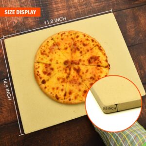 COYMOS Pizza Stone Heavy Duty Ceramic Baking Stone for use in Oven & Gril - Thermal Shock Resistant, Ideal for Baking Pizza, Bread, Cookies, Rectangular Cooking Stone 15x12 Inch. (Bonus Free Scraper)