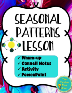 seasonal patterns space lesson