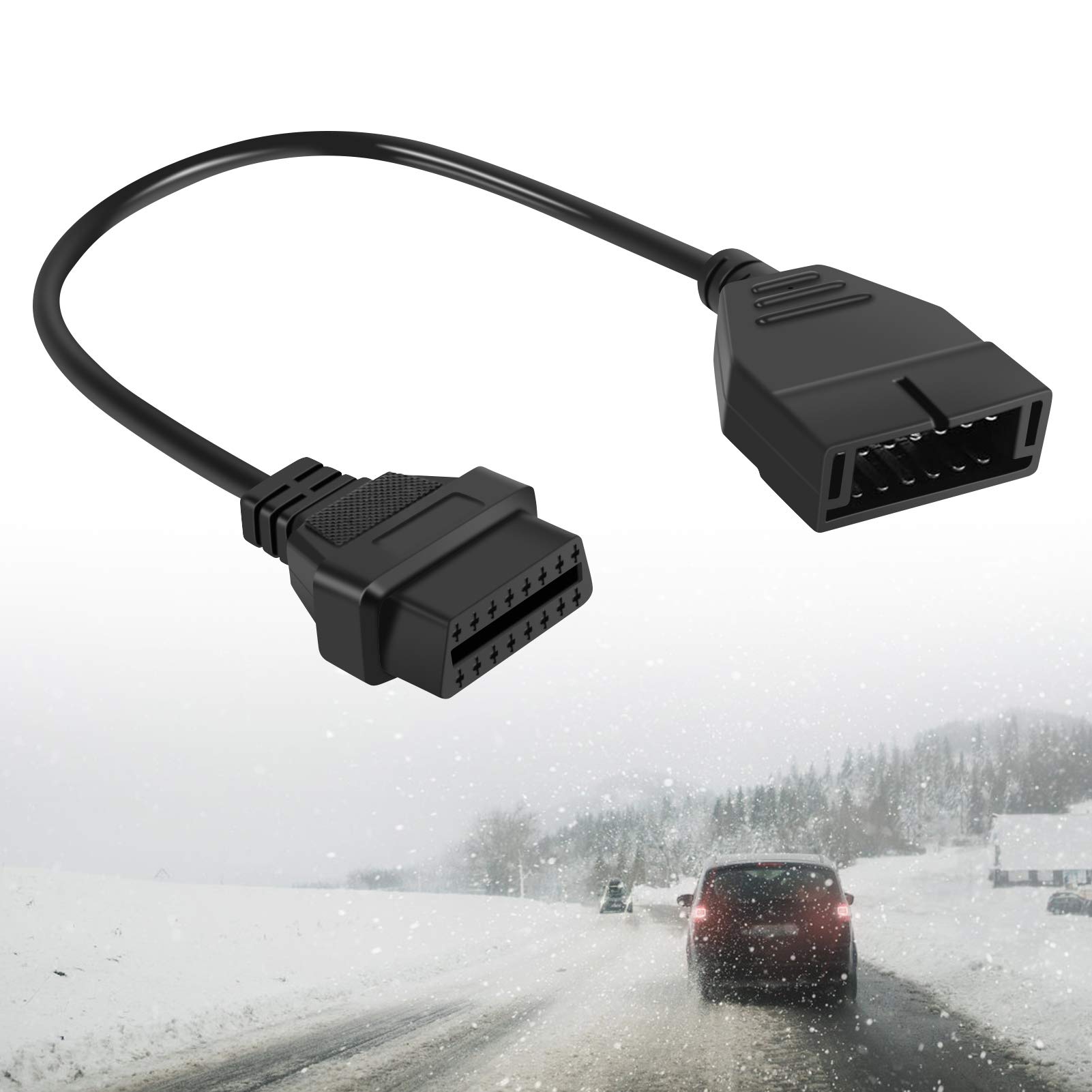 OBD1 to OBD2 Adapter, Car Diagnostic Extension Cable, OBD1 12 Pin to OBD2 16 Pin Diagnostic Tool Connector Adapter Cable for G Vehicles Diagnostic Tool