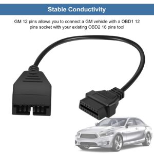 OBD1 to OBD2 Adapter, Car Diagnostic Extension Cable, OBD1 12 Pin to OBD2 16 Pin Diagnostic Tool Connector Adapter Cable for G Vehicles Diagnostic Tool