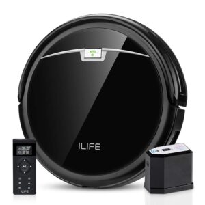 ilife a4s pro robot vacuum cleaner, 2000pa max, electrowall, quiet, automatic self-charging robotic vacuum cleaner, cleans hard floor to medium carpets, black