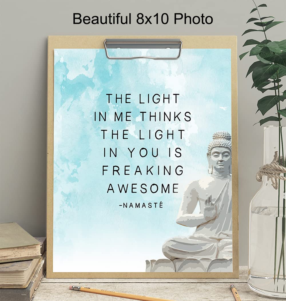 Zen Decor - Buddha Wall Art for Spa or Yoga Studio - Spiritual Meditation Gift for New Age Buddhist, Buddhism Fan - Wall Decoration for Living Room, Bathroom, Bedroom - 8x10 UNFRAMED Poster Print