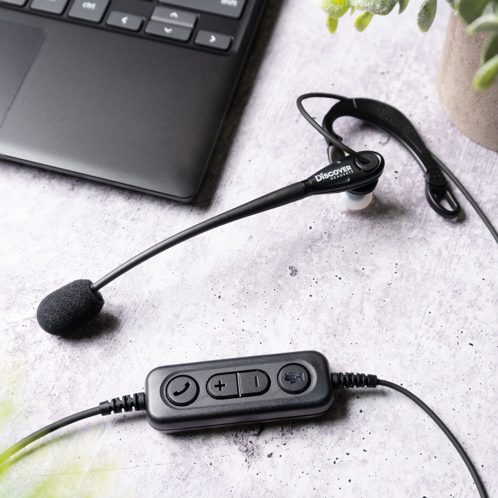 Discover D713U USB Earpiece Headset for Computer Calls and Meetings | Compatible with Zoom, Skype, Microsoft Teams, Cisco, Avaya, RingCentral and More