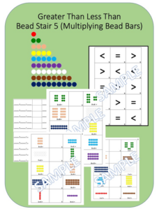 bead stair greater than less than skip counting level 5 (multiplying bead bars)