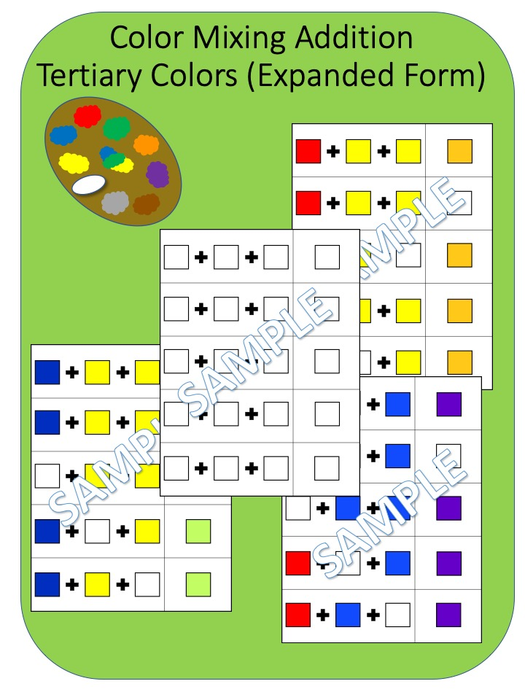 Color Addition Finding Tertiary Colors Expanded Form