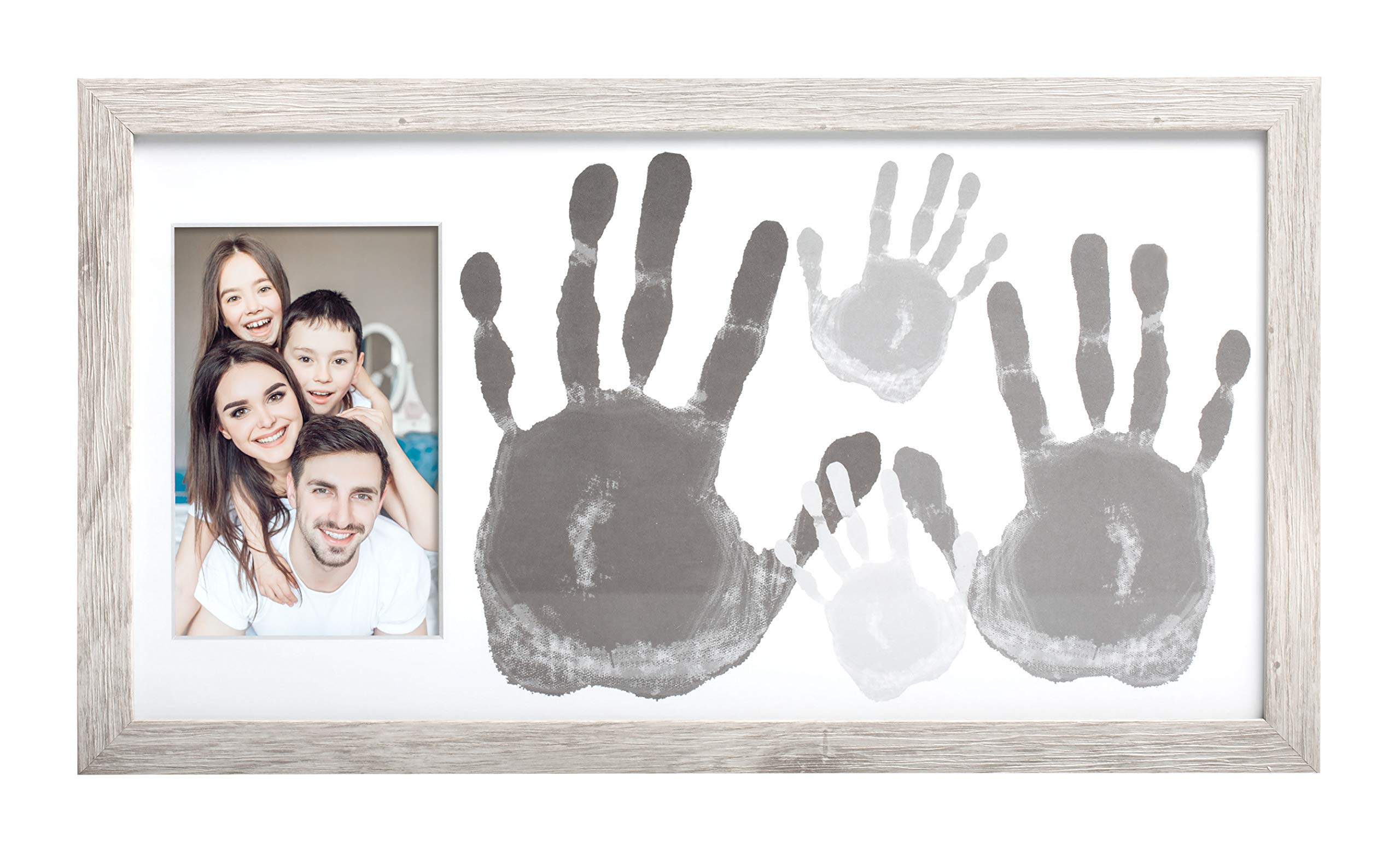 Kate & Milo Rustic Family Handprint Photo Frame, Family Keepsake Frame, DIY Craft for Family Night for Parents and Children, Farmhouse Decor, 6" x 4" Photo Inserts, Distressed Wood