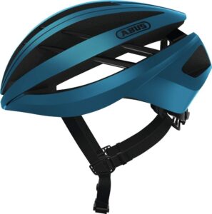 abus - aventor - cycling road bike helmet maximum ventilation with in-mold eps shock absorption - steel blue - l