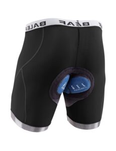 baleaf men's bike shorts with 4d padding cycling underwear padded bicycle mtb liner mountain biking tights road riding black xl