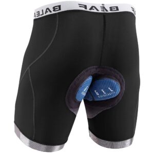 BALEAF Men's Bike Shorts With 4D Padding Cycling Underwear Padded Bicycle MTB Liner Mountain Biking Tights Road Riding Black XL