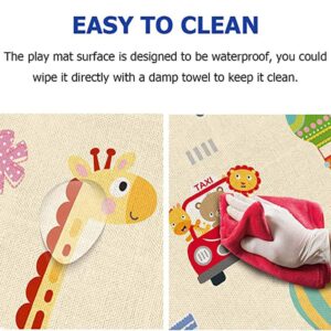 Franterd Baby Play Mat - Foldable Baby Crawling Mat - Reversible Baby Play Gym Mat Non-Slip Waterproof Neutral Nursery or Playroom for Babies Infants Toddlers