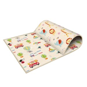 Franterd Baby Play Mat - Foldable Baby Crawling Mat - Reversible Baby Play Gym Mat Non-Slip Waterproof Neutral Nursery or Playroom for Babies Infants Toddlers