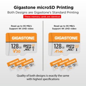 Gigastone 128GB Micro SD Card, 4K Video Pro, GoPro, Surveillance, Security Camera, Action Camera, Drone, 95MB/s MicroSDXC Memory Card UHS-I V30 Class 10