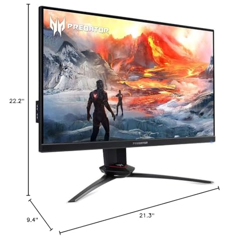 Acer Predator XB253Q Gxbmiiprzx 24.5" FHD (1920 x 1080) IPS NVIDIA G-SYNC Compatible Gaming Monitor, VESA Certified DisplayHDR400, Up to 0.5ms (G to G), 240Hz, 99% sRGB (1 x Display Port & 2 x HDMI)