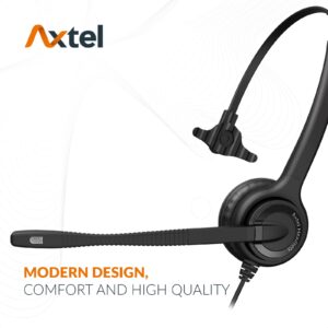 Axtel Bundle Elite HDvoice Mono NC with AXC-SM22 Cable | Compatible with Aastra, Avaya 1400/5400/5600/6400/9500/J100, Mitel 5200/5300/6800/8500, NEC, Shoretel IP Phones