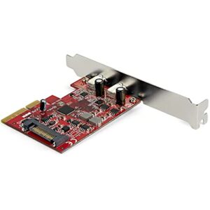 StarTech.com 2-Port USB 3.2 Gen 2x1 (10Gbps) PCIe Card - USB-C SuperSpeed PCI Express 3.0 x4 Host Controller Card - USB Type-C PCIe Add-On Adapter Card - USB C Expansion Card (PEXUSB312C3)