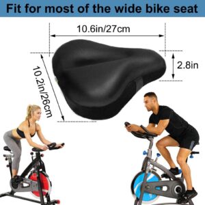 MSDADA Bike Seat Cushion, Soft Gel Bike Seat Cover for Men & Women Comfort, Padded Bicycle Saddle for Stationary/Exercise/Mountain/Road Bike, Indoor Outdoor Cycling Class