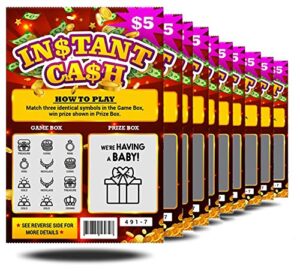 10 pack - pregnancy announcement lottery scratch-off tickets | 4x6 authentic looking | great for baby announcements | perfect for pregnancy announcement for grandparents, future dad, or friends!