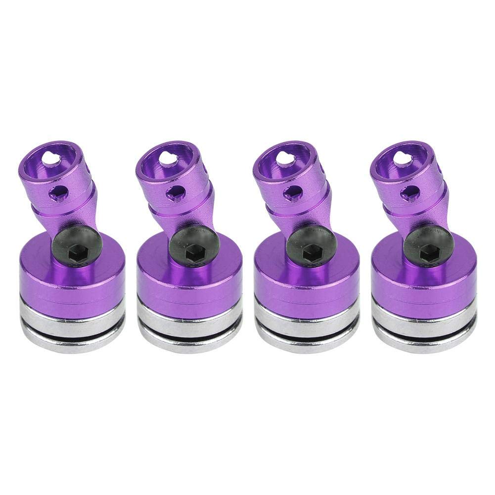 Invisible Body Post Mount, 4Pcs Aluminum Magnetic Invisible Body Post Mount for Scx10 4Wd 1:10 Rc Car Model Body Post Mount (Yellow, Black, Purple) (Purple) Rc Magnet Body Mounts Rc Magnetic Body