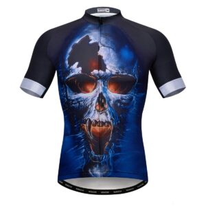 men's cycling jerseys wolf print bicycle shirts summer road bike clothes quick dry breathable