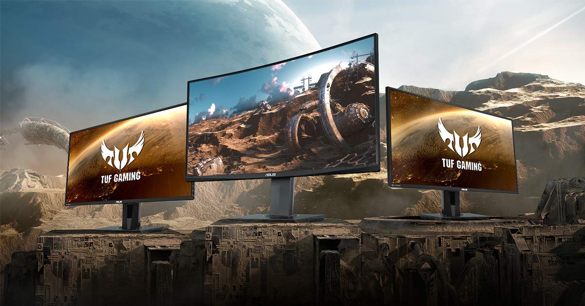 Asus TUF Gaming VG32VQ 32” Curved Gaming Monitor FreeSync HDR Elmb Sync 1440P 144Hz 1ms Eye Care with DP HDMI (Renewed)