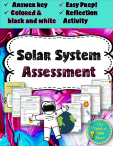solar system test- space interactive notebook