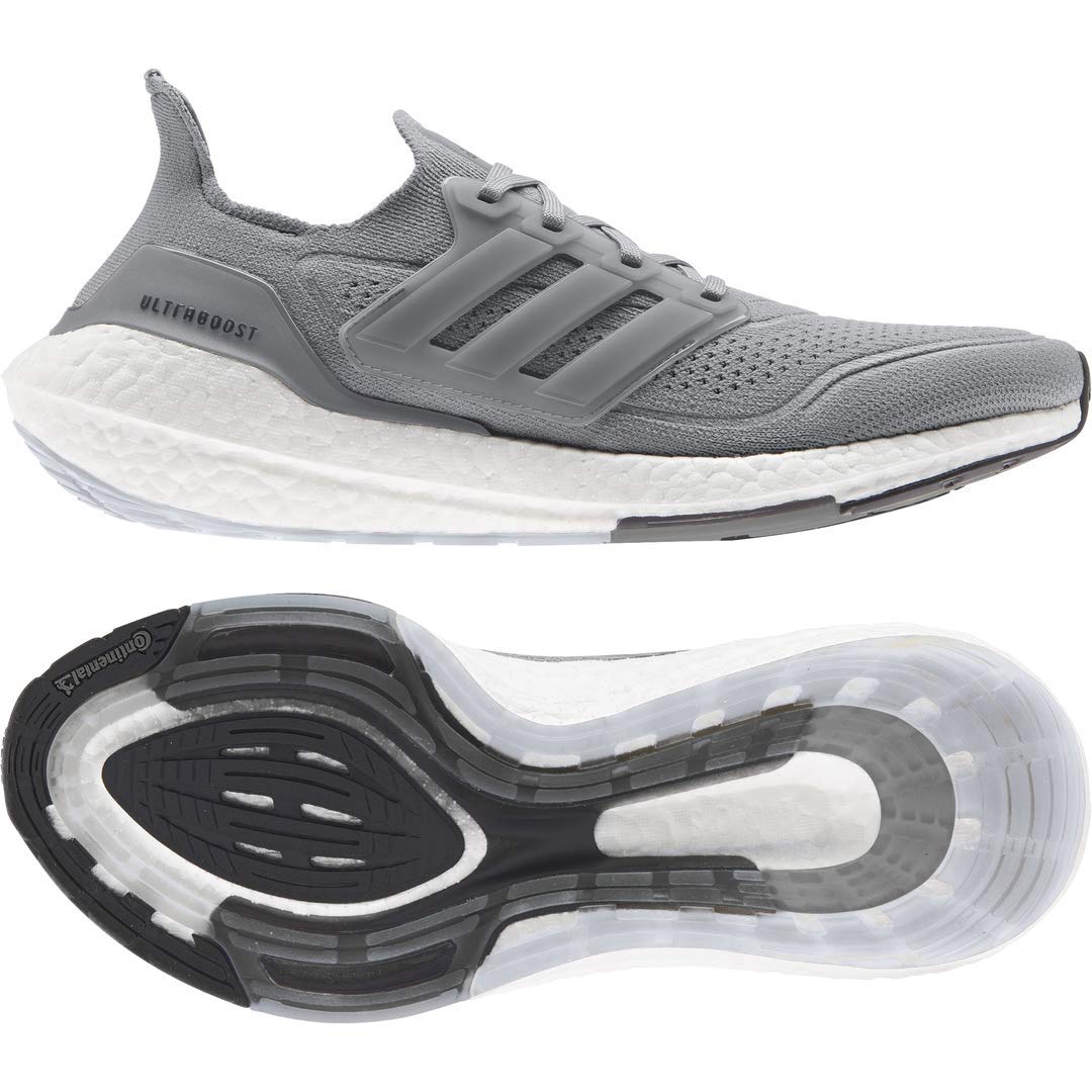adidas Men's Ultraboost-21 Running Shoe, Grey/Grey/Grey, 8