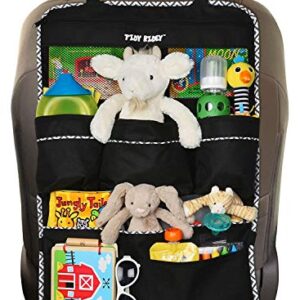 Backseat Organizer, EXTRA LARGE Size, Car Organizer for Kids- #1 Kids Toy Storage- Travel Accessories, Car Seat Protector-Kick Mat, Durable Material (Large)