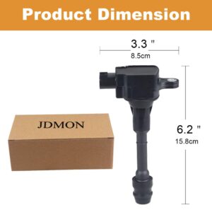 JDMON Ignition Coils Pack Compatible with Nissan Altima Sentra X-trail L4 2.5L 2002 2003 2004 2005 2006 2007 2008 Replaces 22448-8H315 22448-8H310 UF-350 C1398 Set of 4