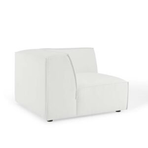 modway restore upholstered fabric sectional sofa, corner chair, white