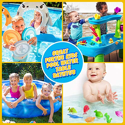 AUUGUU Magnetic Fishing Pool Toys Game, Water Table Bathtub Bath Toy - Pole Rod Floating Fish, Birthday Party Gifts for Toddler Age 3 4 5 6 Year Old, Kids Outdoor Toys