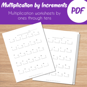 multiplication increments worksheets