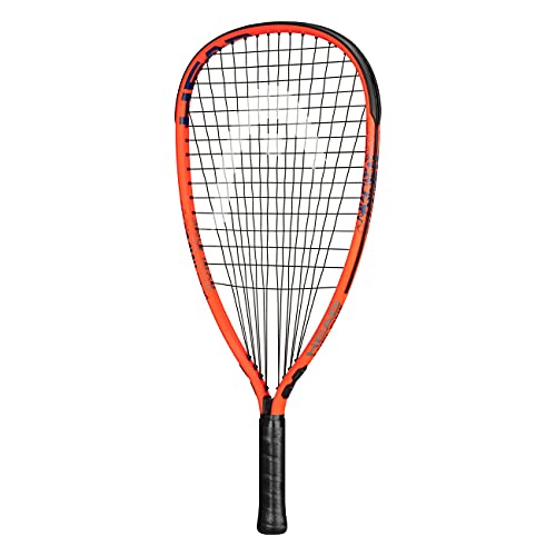 HEAD MX Cyclone 190 Club Racquetball Racket - Pre-Strung Light Balance Racquet,Blue/Orange