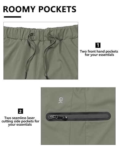 Little Donkey Andy Men’s Ultra-Stretch Quick Dry Lightweight Bermuda Shorts Drawstring Zipper Pocket Hiking Travel Golf Sage S