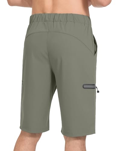 Little Donkey Andy Men’s Ultra-Stretch Quick Dry Lightweight Bermuda Shorts Drawstring Zipper Pocket Hiking Travel Golf Sage S