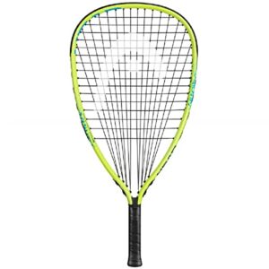 head mx hurricane pack - beginners pre-strung racquetball racket set with goggles & two balls, yellow