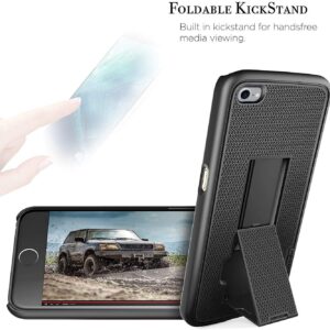 Encased DuraClip for iPhone SE Belt Clip Case (SE2 SE3 2020/2022) Slim Kickstand Cover with Swivel Holster (Black)