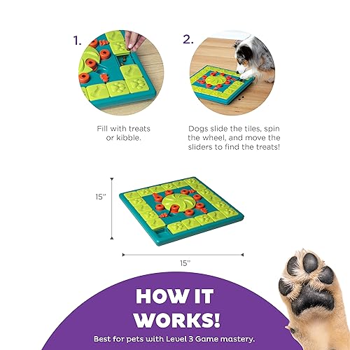 Outward Hound Nina Ottosson Multipuzzle Dog Puzzle Interactive Treat Puzzle Dog Enrichment Dog Toy, Level 4 Expert Dog Puzzle, Blue